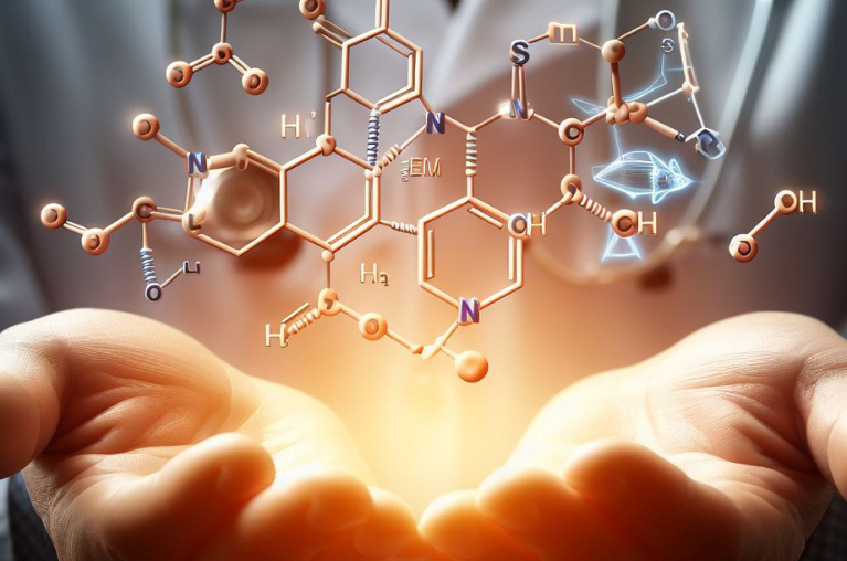 You could use an image of a chemical structure diagram to represent Sermorelin, but you would need to clearly label it as such to avoid any confusion with what Sermorelin actually looks like.